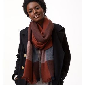 💝NWT LOFT Scarf Plaid COZY Blanket Style Bronze💝